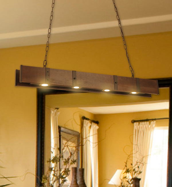 Wood beam Farmhouse chandelier