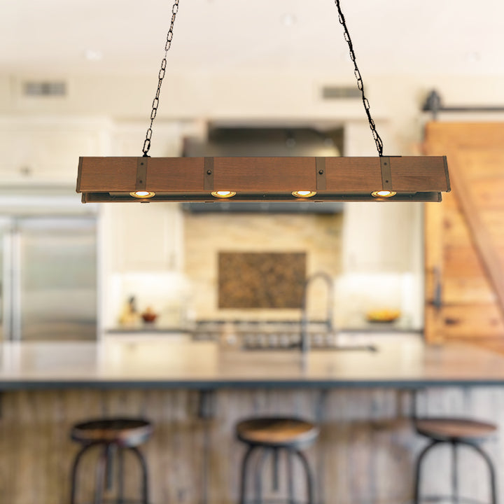 Wood beam Farmhouse chandelier