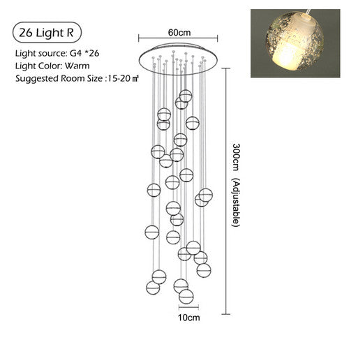 Crystal Cascade Stairwell Chandelier