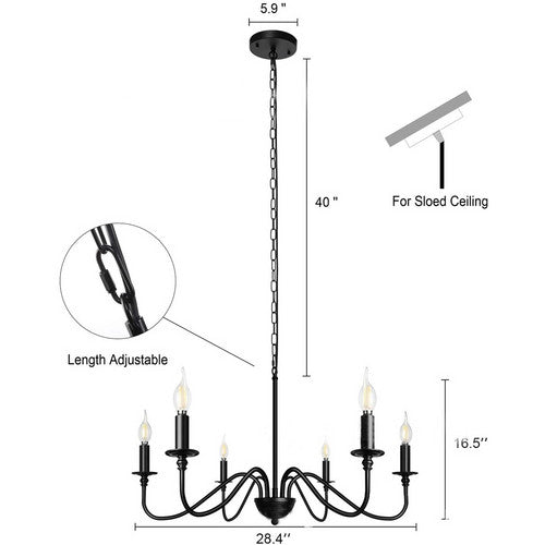 HeritageGlow 6-Light Classic Chandelier