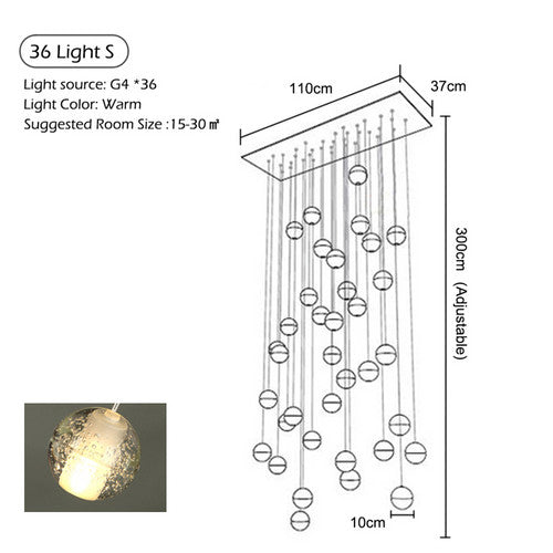 Crystal Cascade Stairwell Chandelier