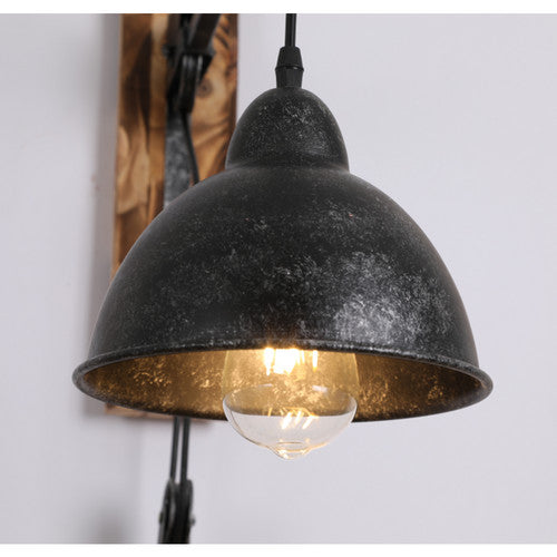 TimberForge Industrial Wood Wall Sconce