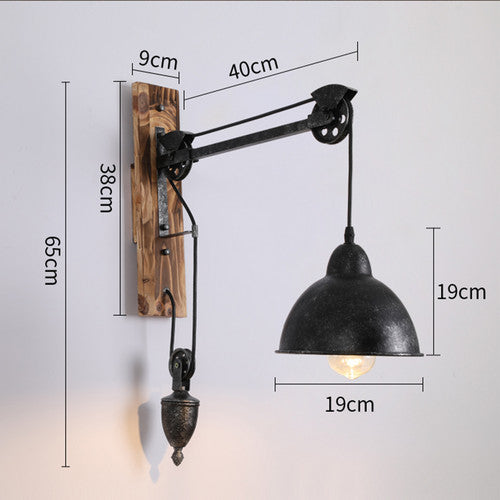 TimberForge Industrial Wood Wall Sconce