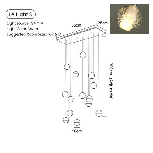 Crystal Cascade Stairwell Chandelier