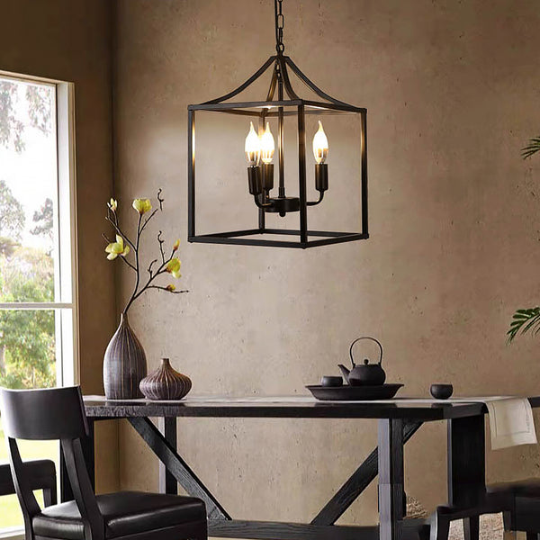 ForgeLight Industrial Cottage Cage Pendant Chandelier