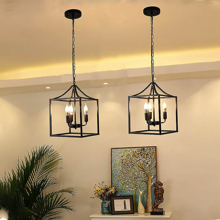 ForgeLight Industrial Cottage Cage Pendant Chandelier