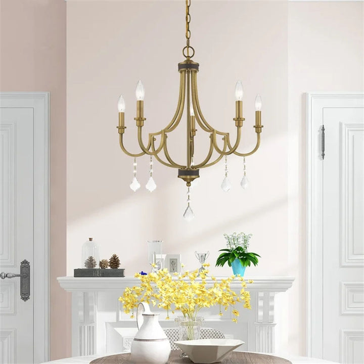 Classic Elegance 5-Light Iron Crystal Chandelier