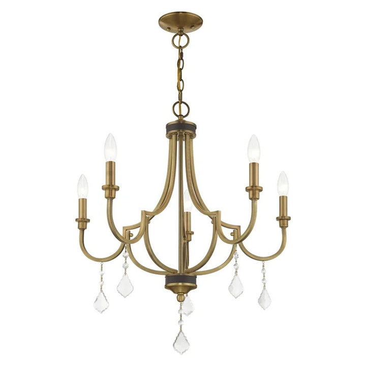 Classic Elegance 5-Light Iron Crystal Chandelier