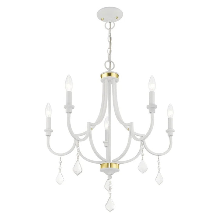 Classic Elegance 5-Light Iron Crystal Chandelier