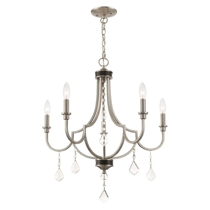 Classic Elegance 5-Light Iron Crystal Chandelier