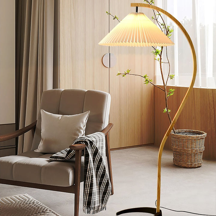 Pleated Umbrella Floor Lamp