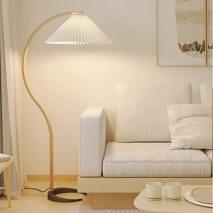 Pleated Umbrella Floor Lamp