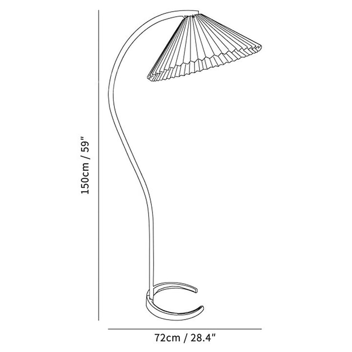 Pleated Umbrella Floor Lamp