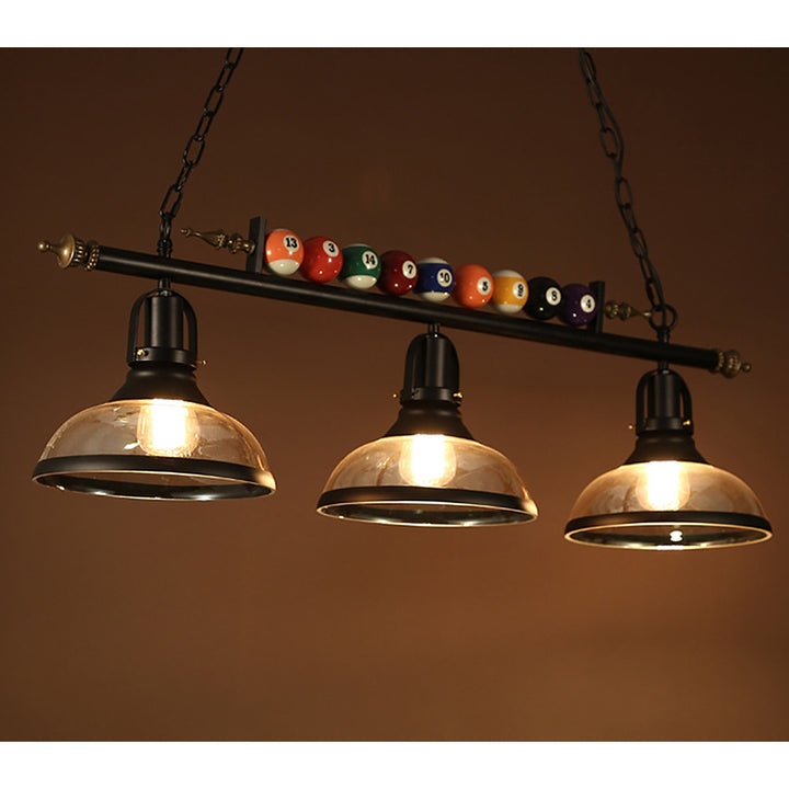 Billiard Ball Table Light Design Pool Metal Pendant Lamp Ceiling Fixture Black