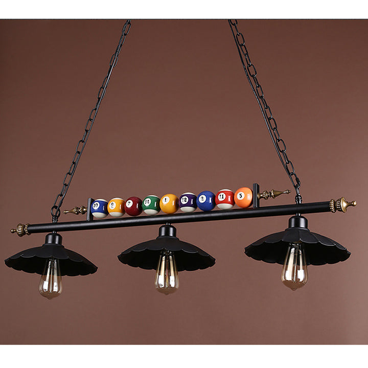 Billiard Ball Table Light Design Pool Metal Pendant Lamp Ceiling Fixture Black