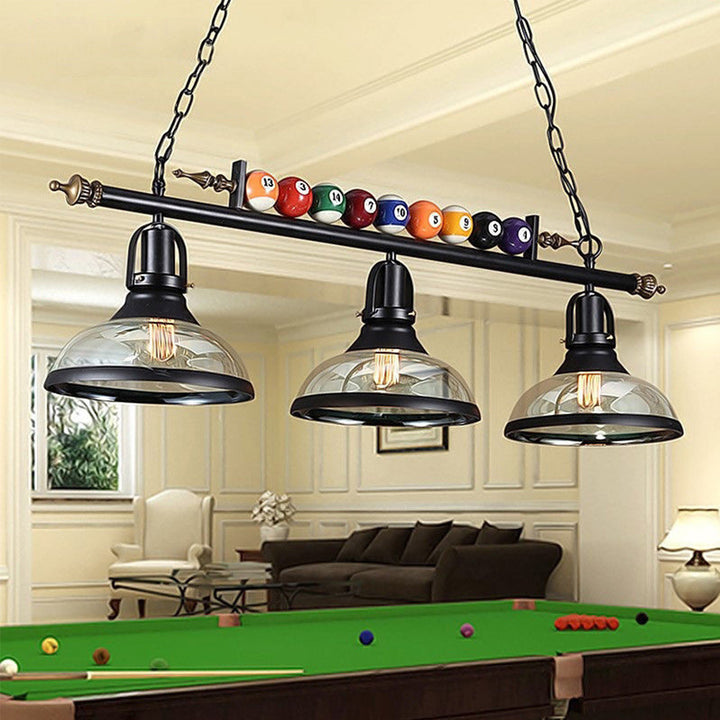 Billiard Ball Table Light Design Pool Metal Pendant Lamp Ceiling Fixture Black