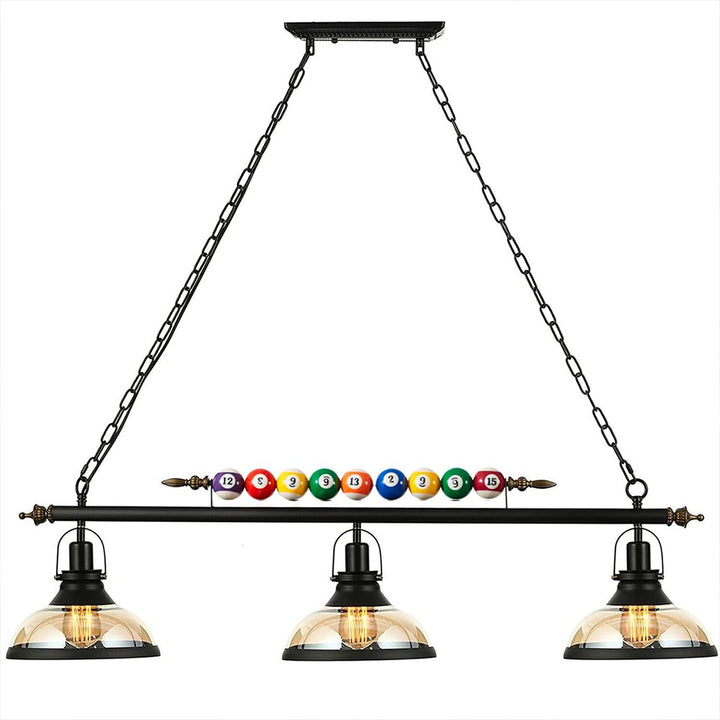 Billiard Ball Table Light Design Pool Metal Pendant Lamp Ceiling Fixture Black