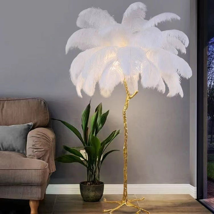 Ostrich Feather Resin Floor Lamp