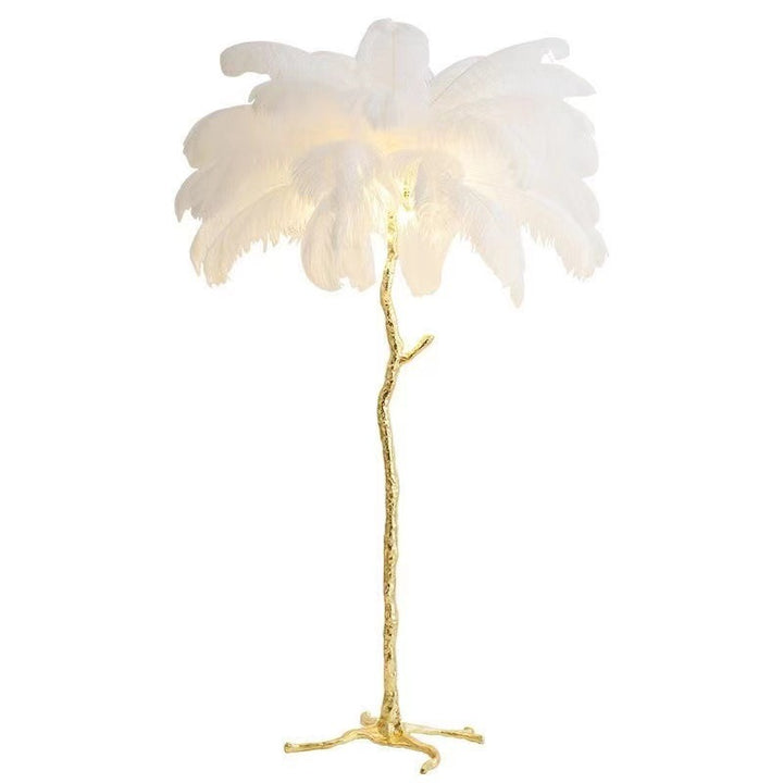 Ostrich Feather Resin Floor Lamp