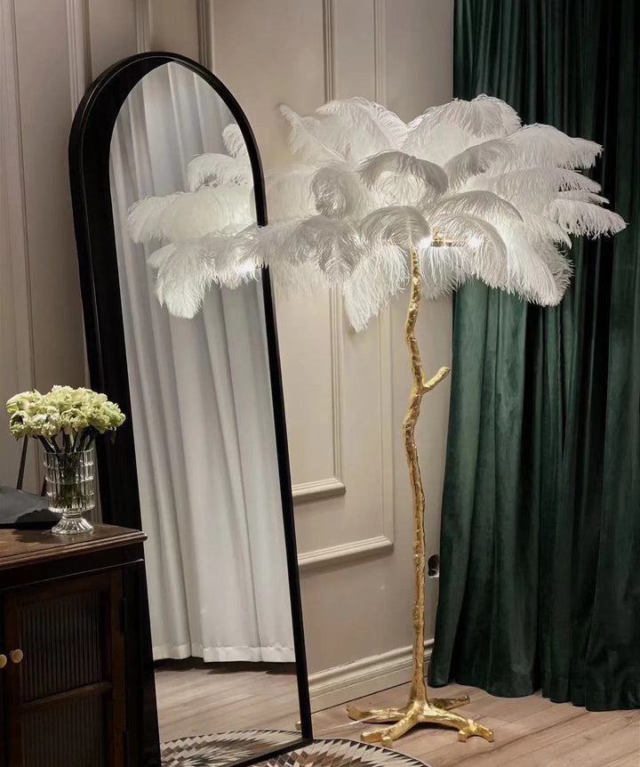 Ostrich Feather Resin Floor Lamp