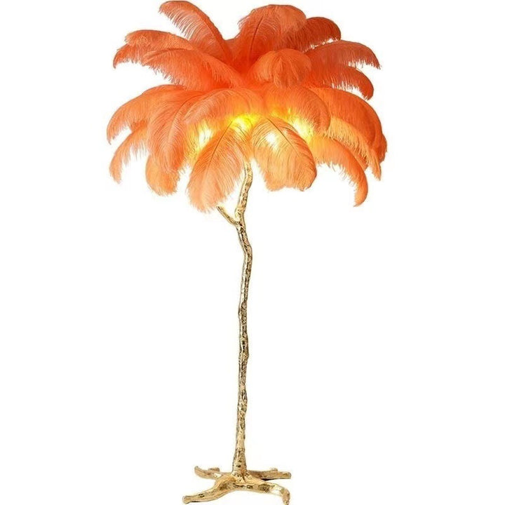 Ostrich Feather Resin Floor Lamp