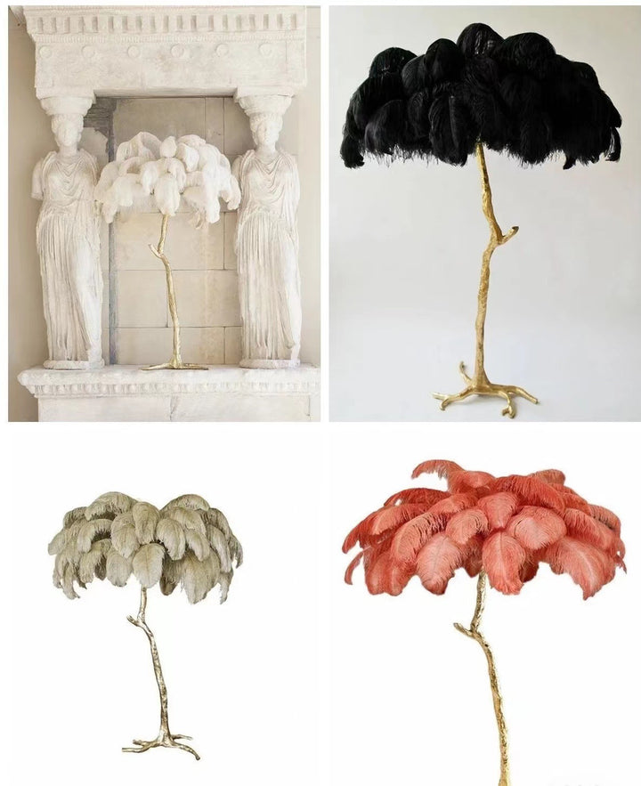 Ostrich Feather Resin Floor Lamp