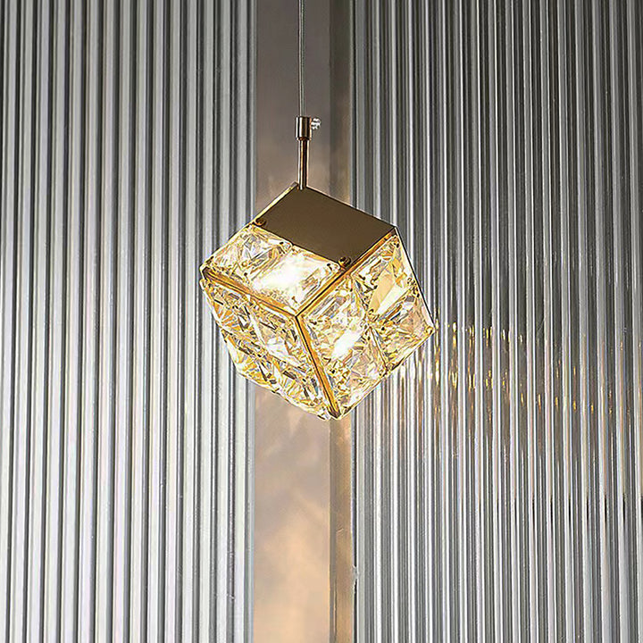 Cube Crystal Cluster Staircase Chandelier savingget