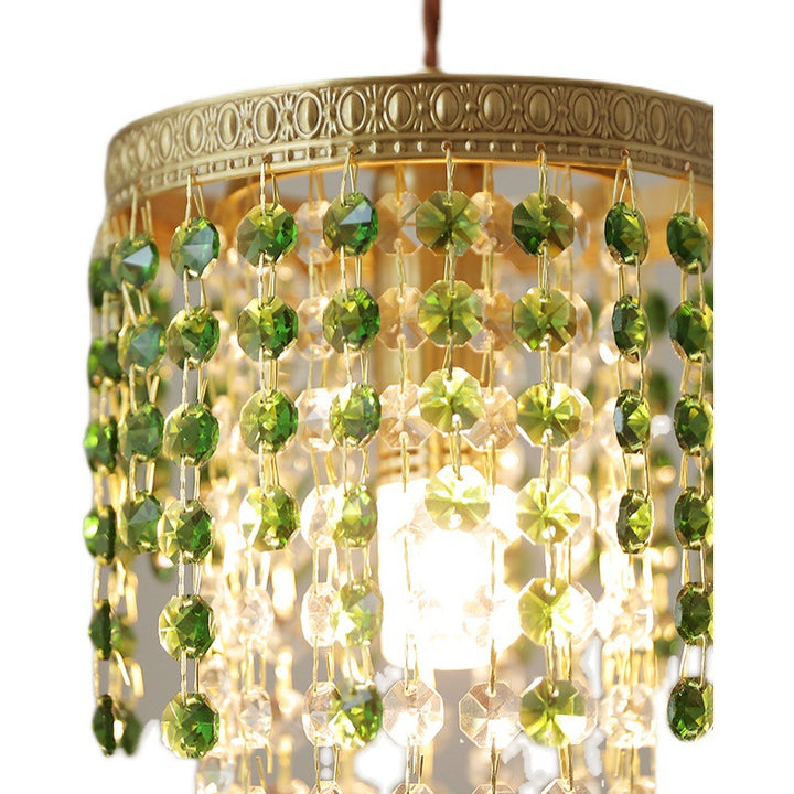 CrystalAura Vintage Elegance Brass Pendant Chandelier