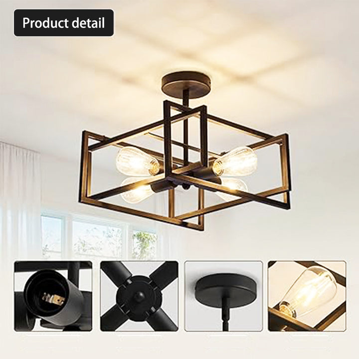 Black Frame Ceiling Light