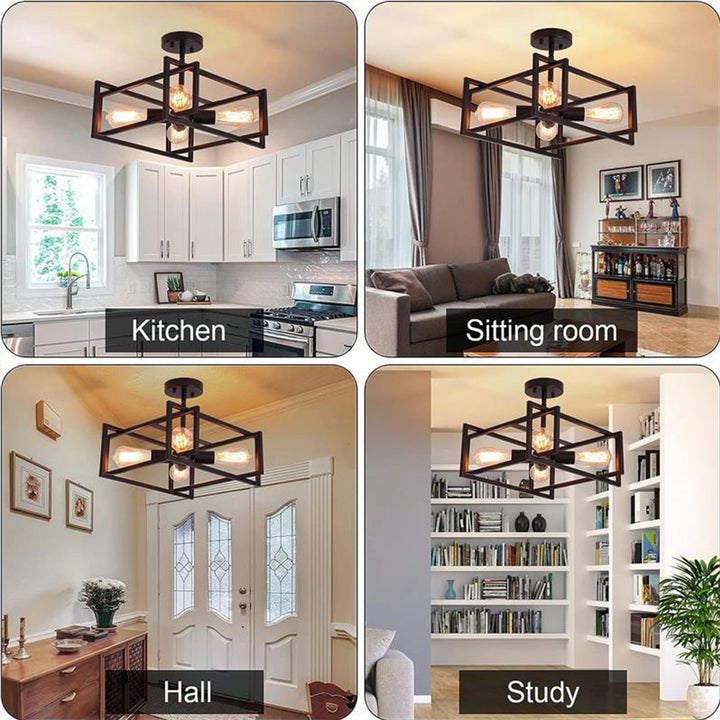 Black Frame Ceiling Light