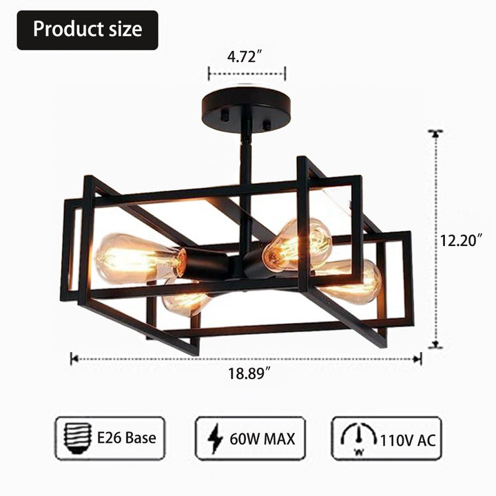 Black Frame Ceiling Light