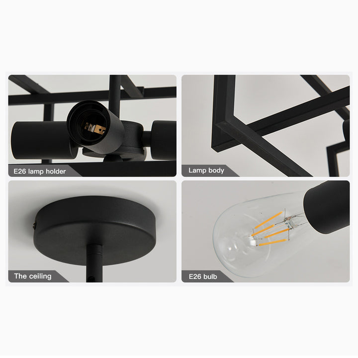 Black Frame Ceiling Light