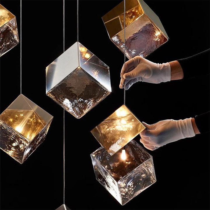 Modern Crystal Chandelier - Luxury Brass & Black Pendant Light, 1-Head / 7-Heads / 9-Heads / 13-Heads | Adjustable Height (Copy) savingget