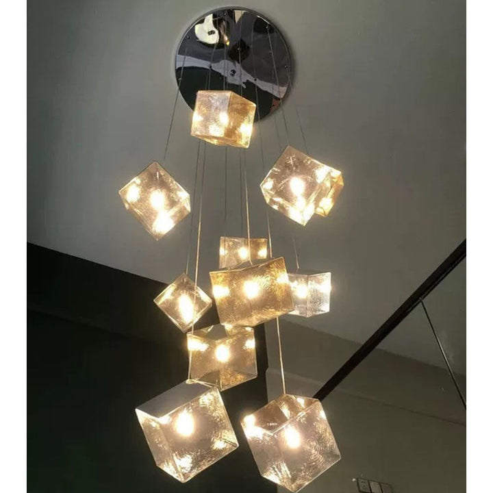 Modern Crystal Chandelier - Luxury Brass & Black Pendant Light, 1-Head / 7-Heads / 9-Heads / 13-Heads | Adjustable Height (Copy) savingget