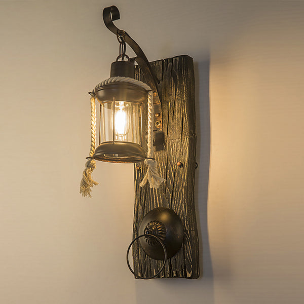 Rustic Lantern-Style Wall Sconce savingget