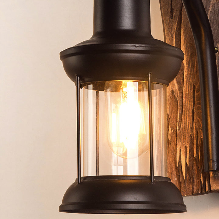 Rustic Lantern-Style Wall Sconce savingget