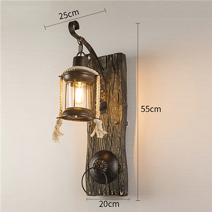 Rustic Lantern-Style Wall Sconce savingget