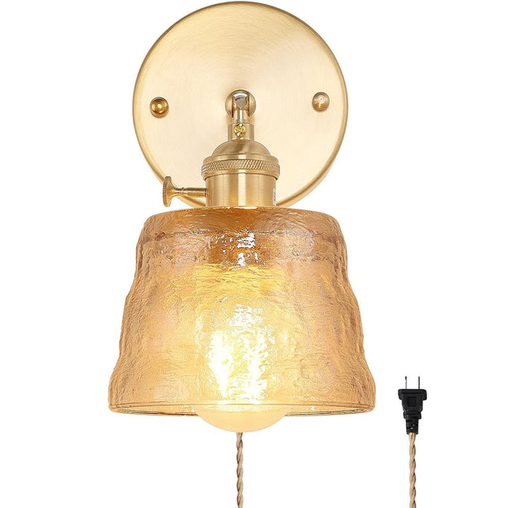 Adjustable Brass Plug-in Wall Sconce savingget