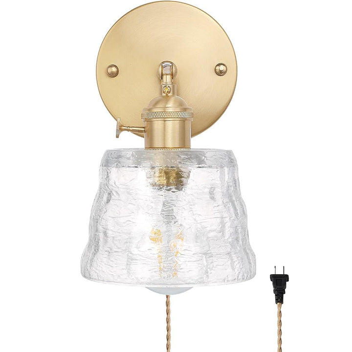 Adjustable Brass Plug-in Wall Sconce savingget