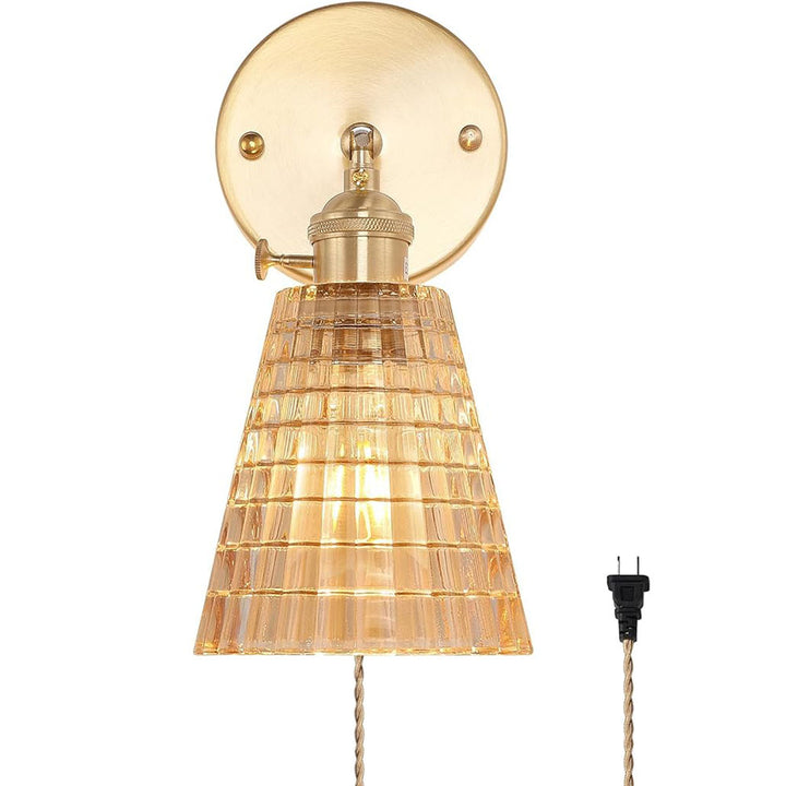 Adjustable Brass Plug-in Wall Sconce savingget