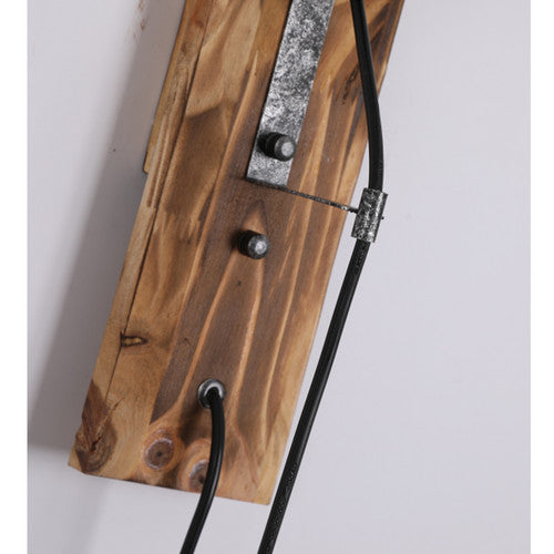 TimberForge Industrial Wood Wall Sconce