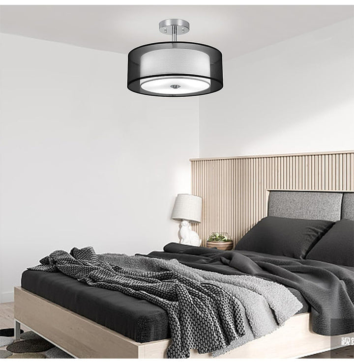 Black White Drum Ceiling Light