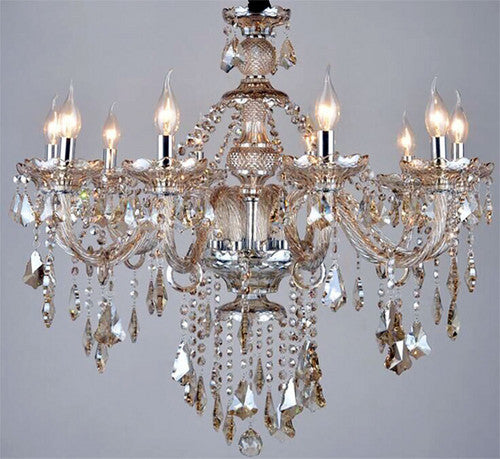 Radiant Elegance Cognac Crystal Chandelier