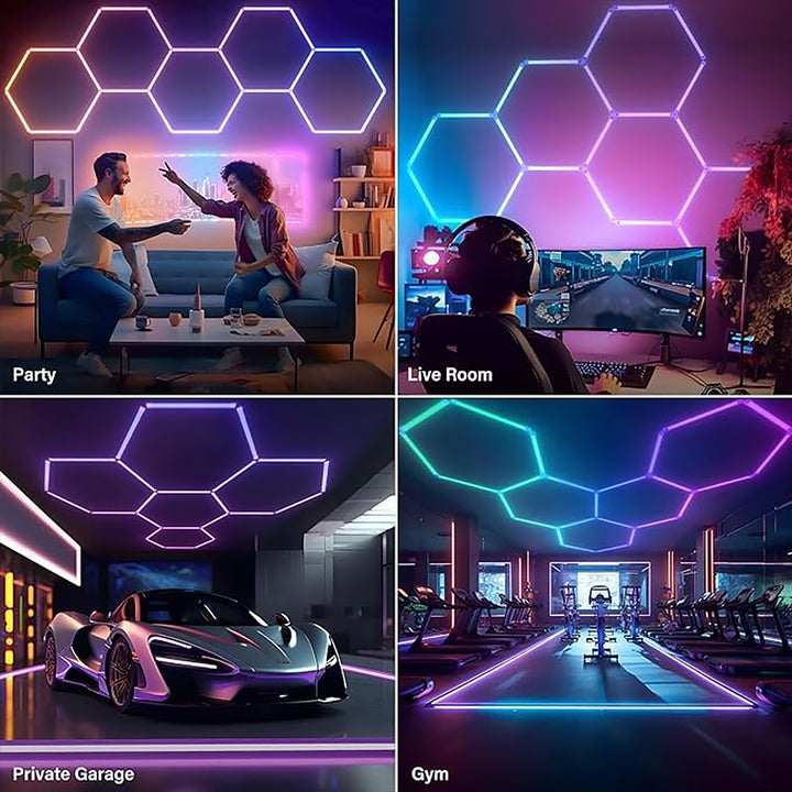 RGB Hexagon Garage Lights savingget