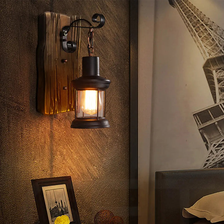 Lantern Wood Sconce